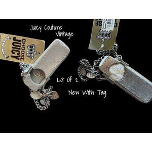 Juicy Couture Ipod Shuffle Holder With Chain Silver Y2K Vintage X 2 Bundle New